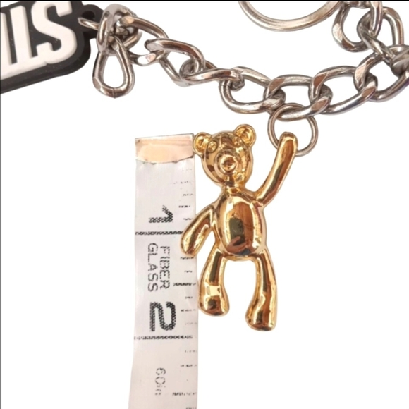 Steve Madden Pink-Fuchsia, Silver and Gold Multicharm Keychain - Picture 6 of 9